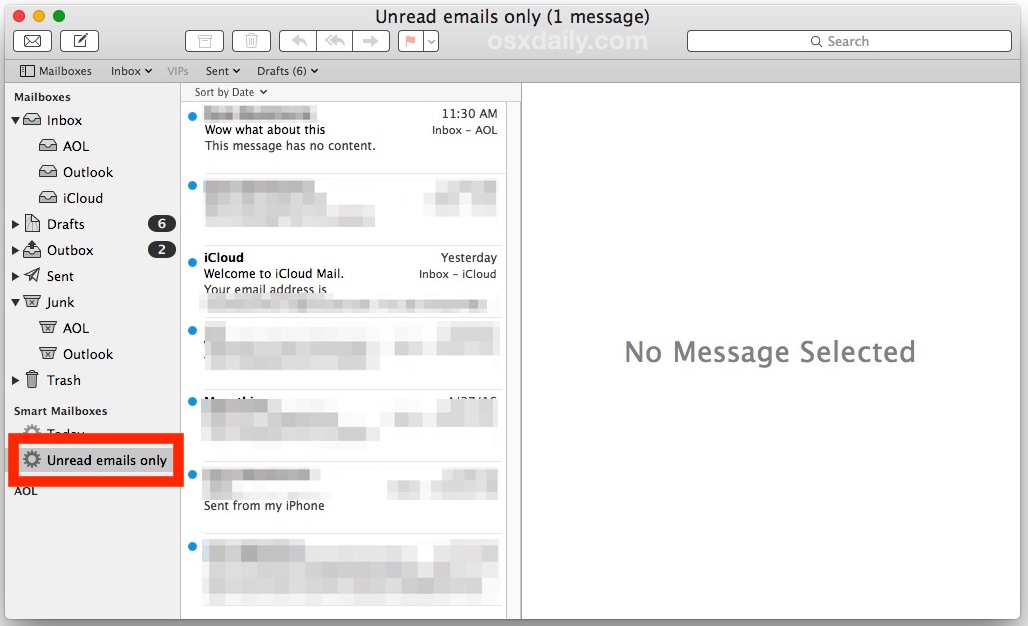 bold unread emails in outlook 2016 for mac